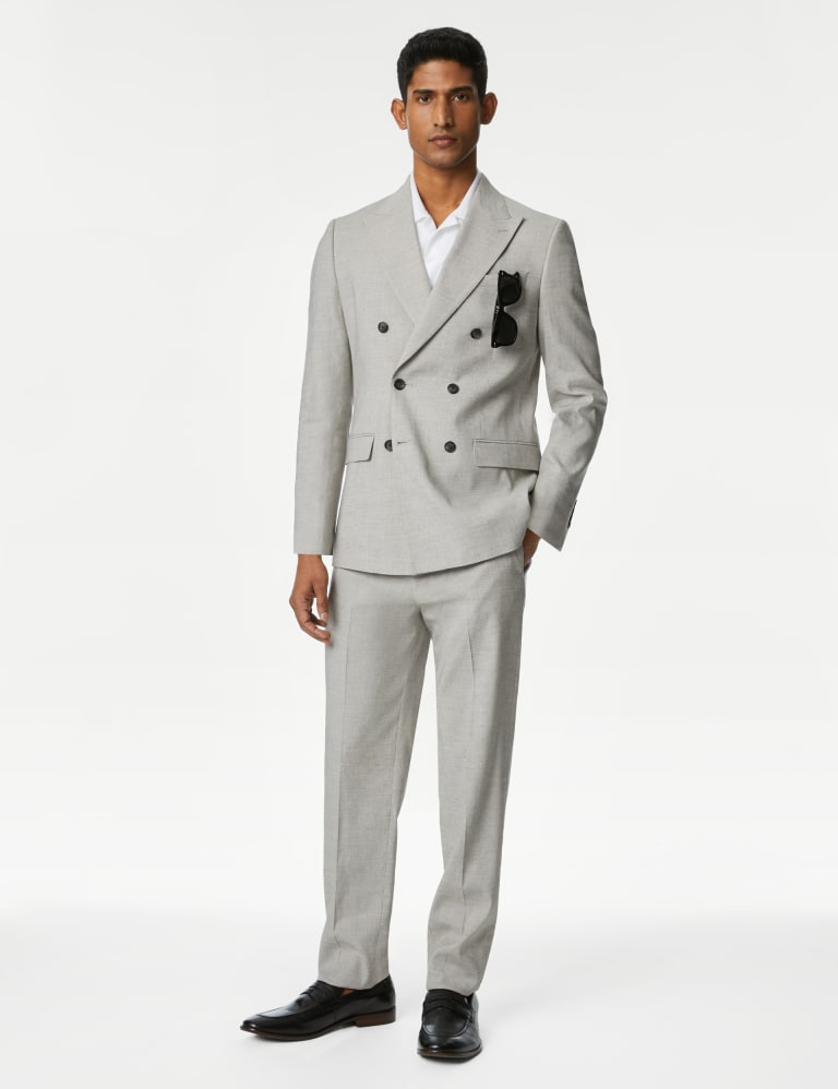 Slim Fit Double Breasted Italian Linen Miracle™ Suit 6 of 7