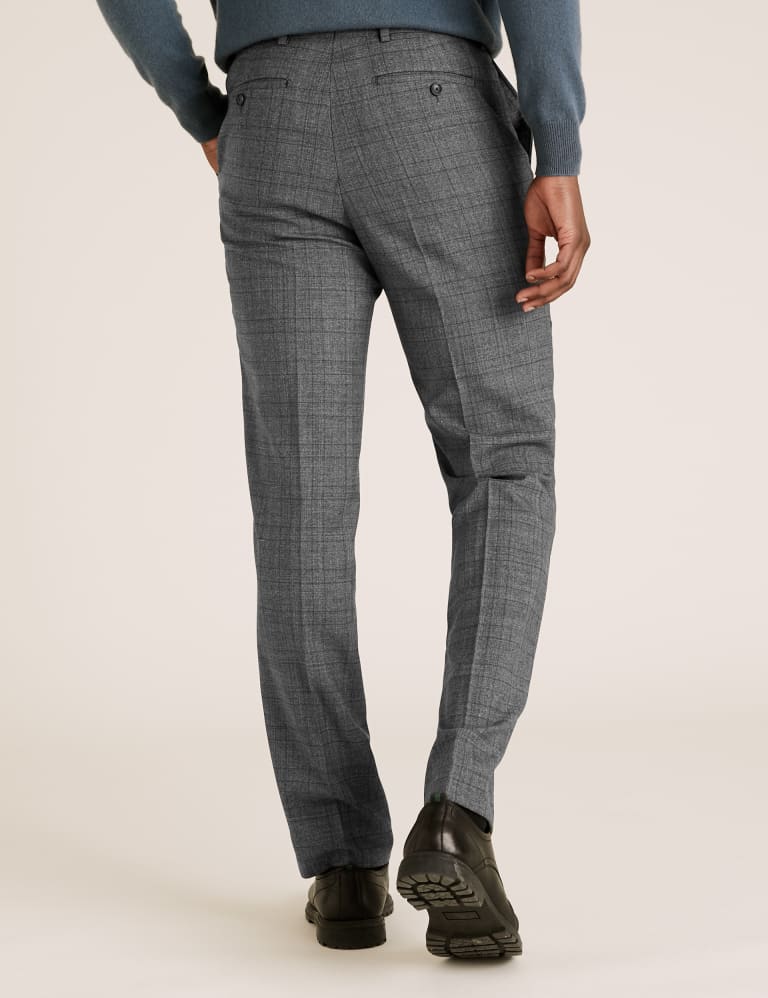 Charcoal Regular Fit Wool Checked Suit 5 of 8