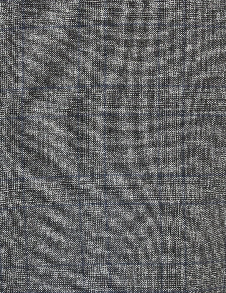 Charcoal Regular Fit Wool Checked Suit 6 of 8