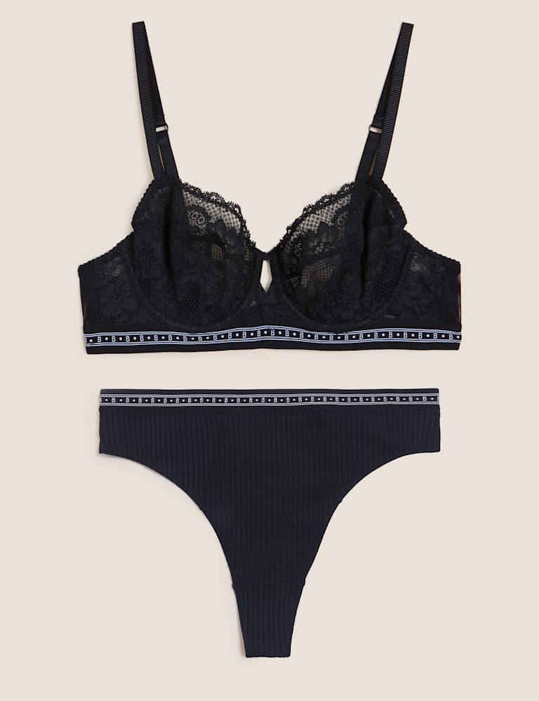 Meia Lace Wired Balcony Bra Set A-G 2 of 6