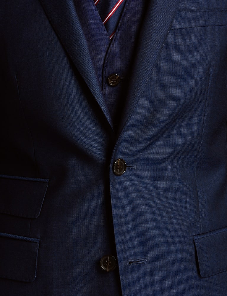 Blue Tailored Fit Wool Suit 6 of 9