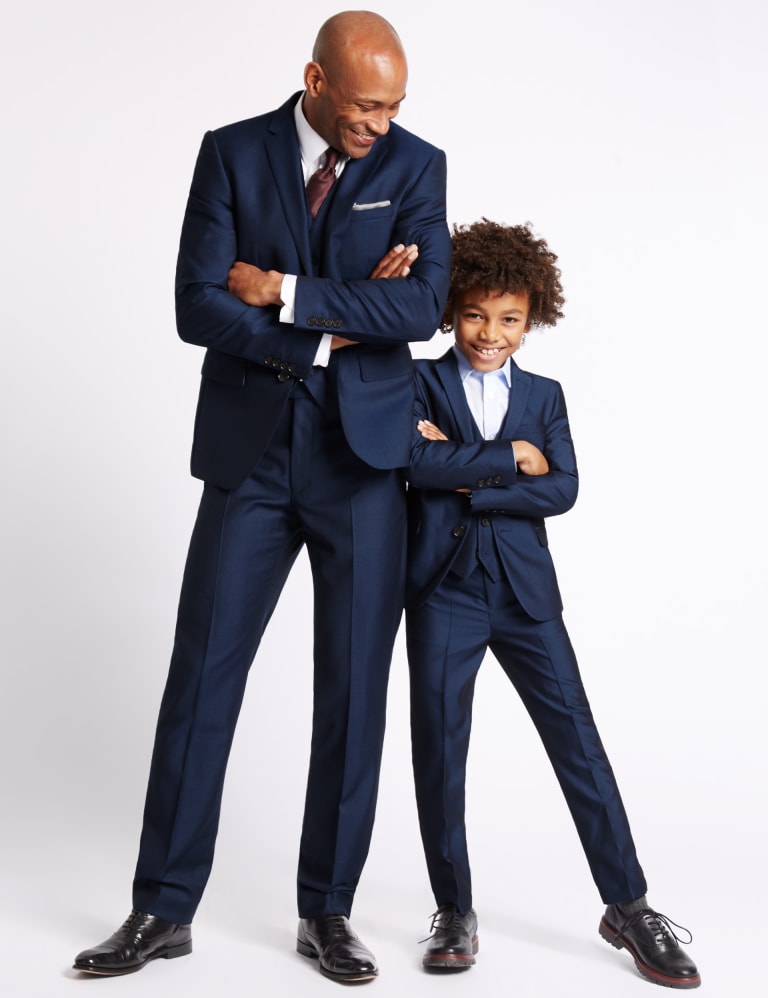 Blue Tailored Fit Wool Suit 9 of 9