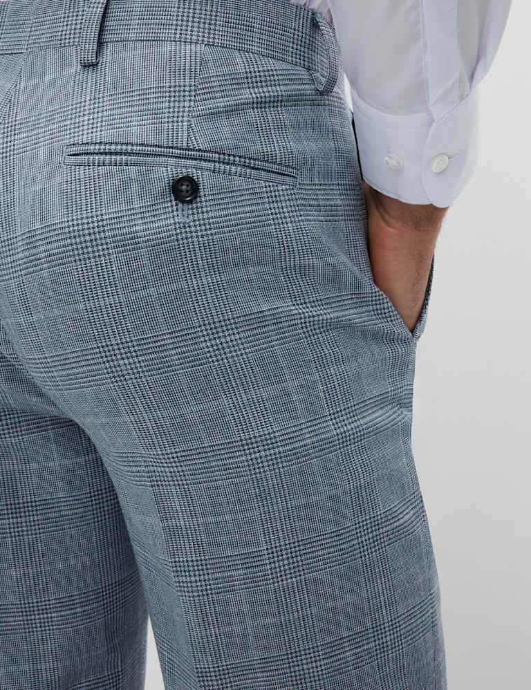 2 Piece Regular Fit Linen Look Check Suit 6 of 6