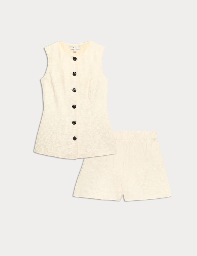 Textured Waistcoat & Short Set 2 of 6