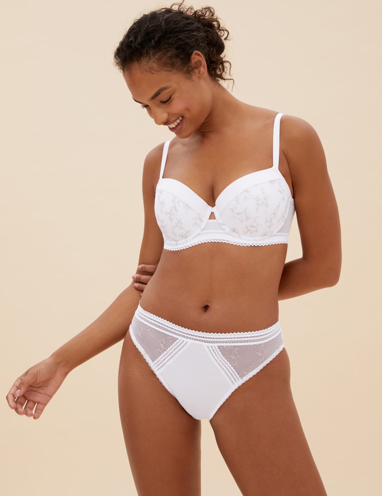 Archive Embroidery Underwired Push-Up Balcony Bra Set A-E 1 of 1