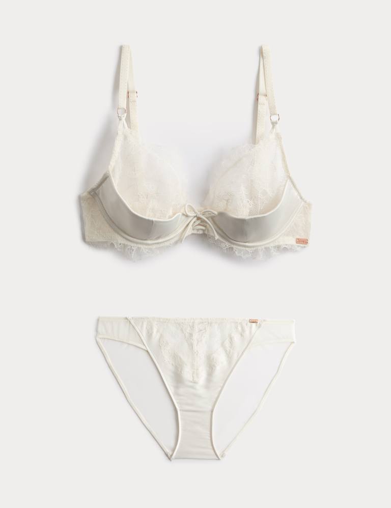 Forget Me Not Satin Wired Plunge Bra Set A-E 2 of 6
