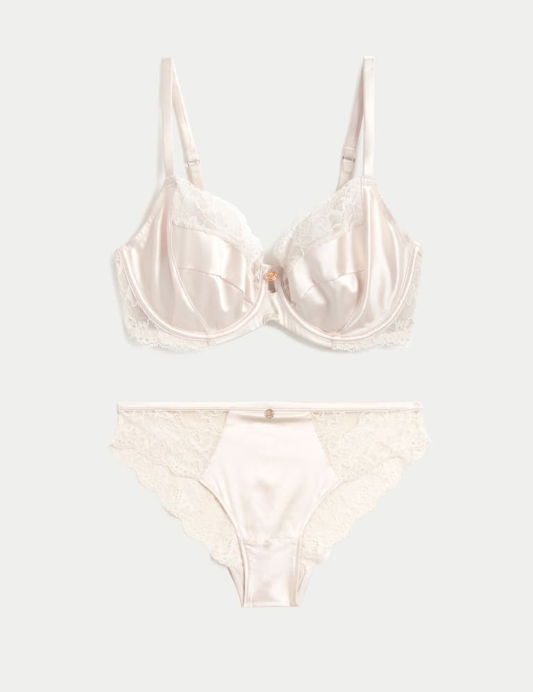 Silk & Lace Wired Balcony Bra Set A-E 2 of 6