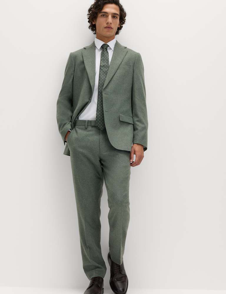 2 Piece Tailored Fit Italian Wool Rich Tweed Suit 1 of 6