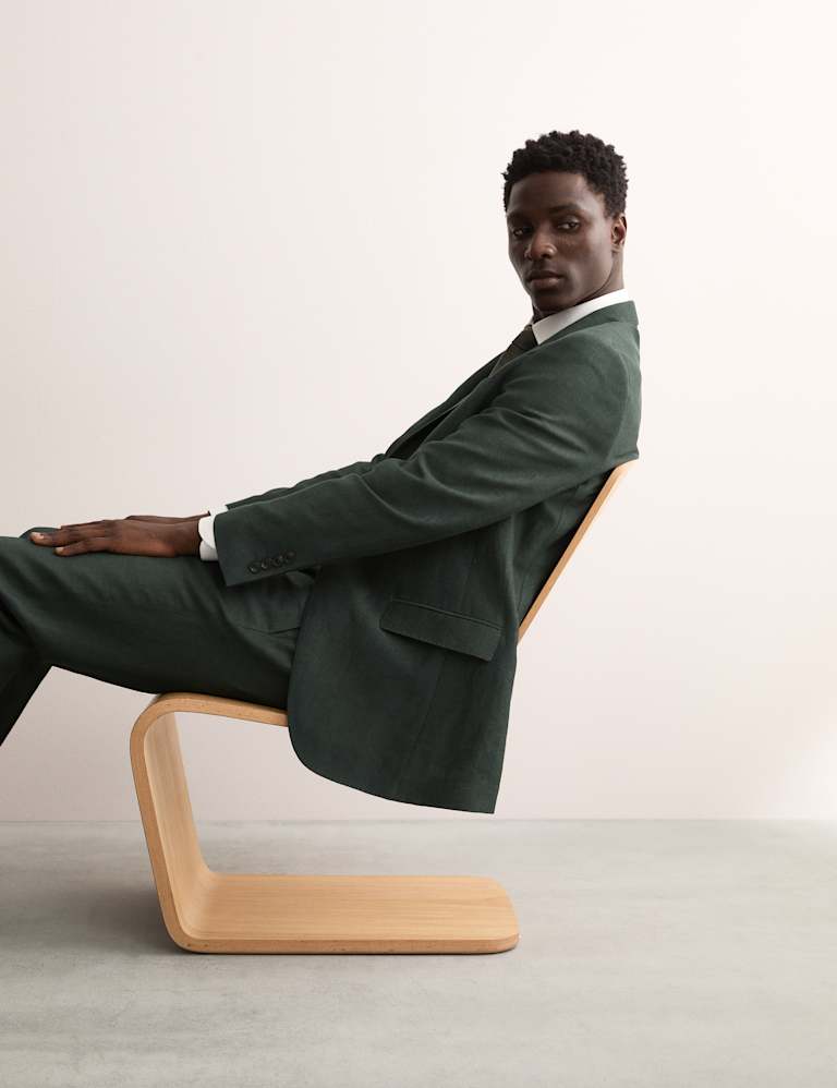 2 Piece Tailored Fit Wool Linen Blend Suit 2 of 6