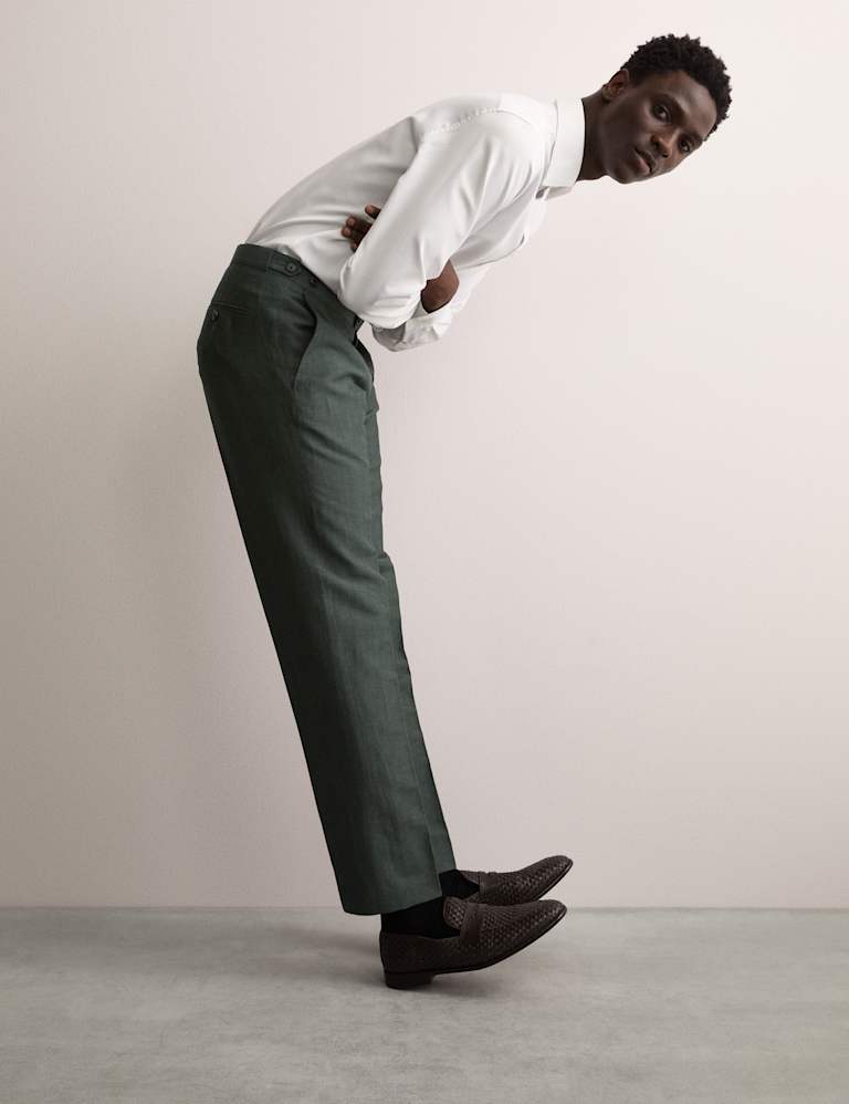 2 Piece Tailored Fit Wool Linen Blend Suit 5 of 6