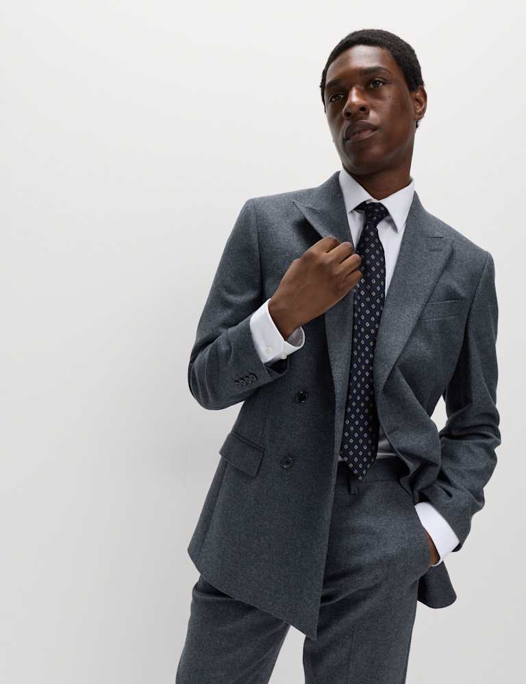 Tailored Fit Wool Rich Tweed Double Breasted Suit 1 of 6