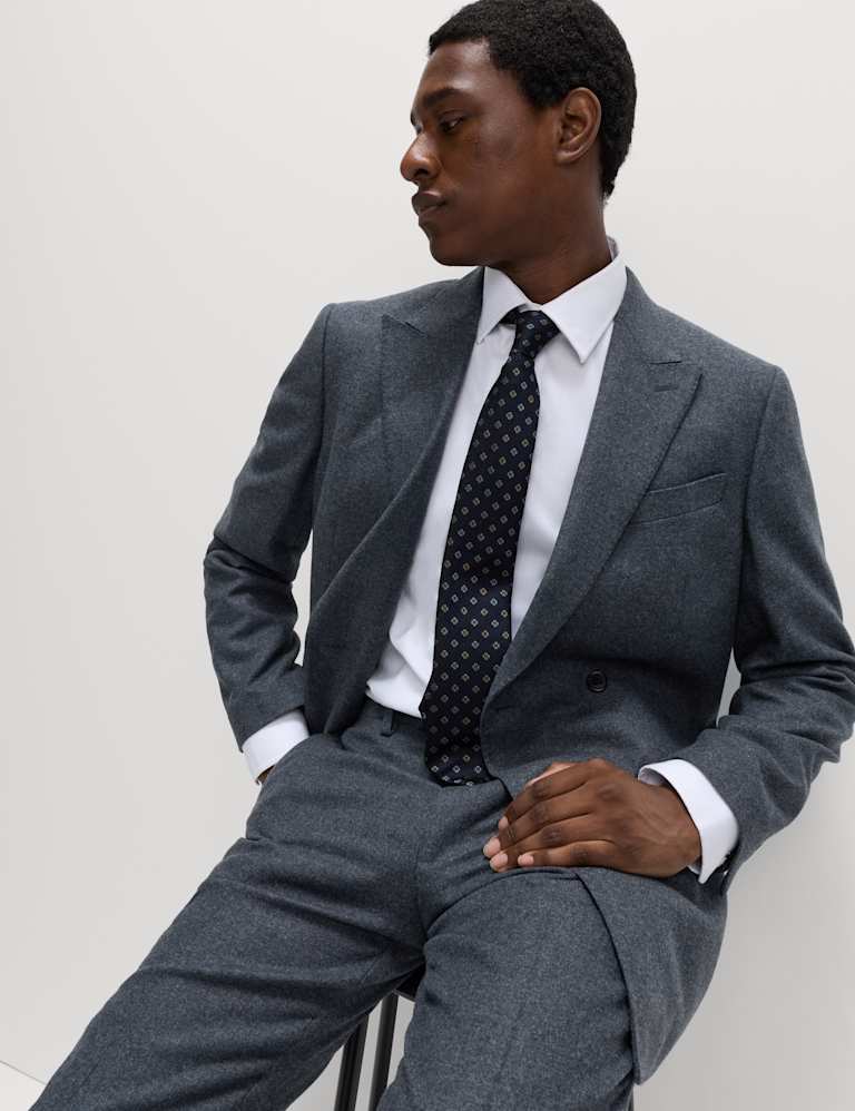 Tailored Fit Wool Rich Tweed Double Breasted Suit 2 of 6