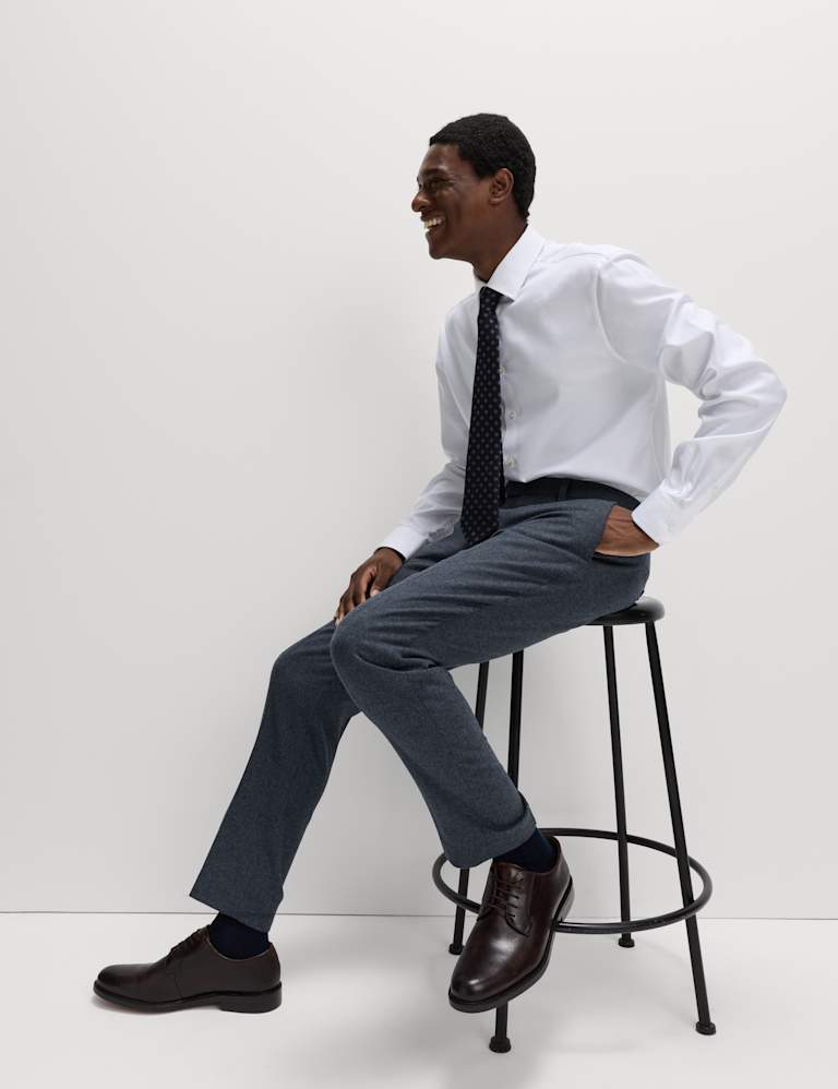 2 Piece Tailored Fit Wool Rich Tweed Double Breasted Suit 4 of 6