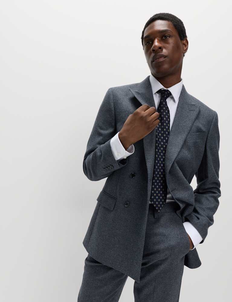 Tailored Fit Wool Rich Tweed Double Breasted Suit 5 of 6