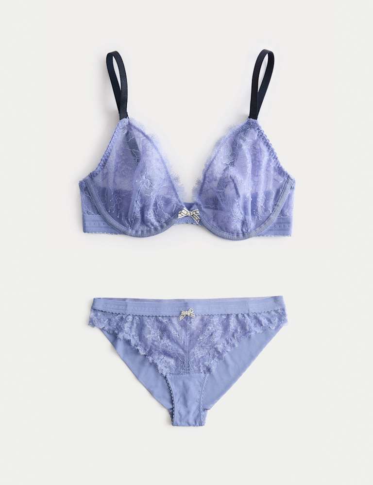 Anna Lace Wired Plunge Bra Set A-E 2 of 6