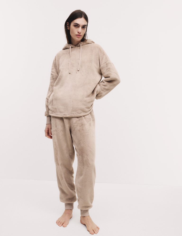 Faux Fur Fleece Hoodie Set 3 of 6