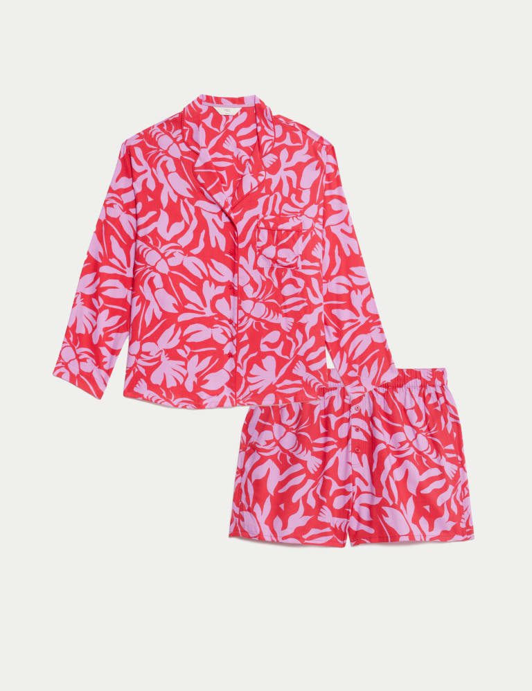 Cotton Blend Lobster Print Pyjama Top Set 2 of 6