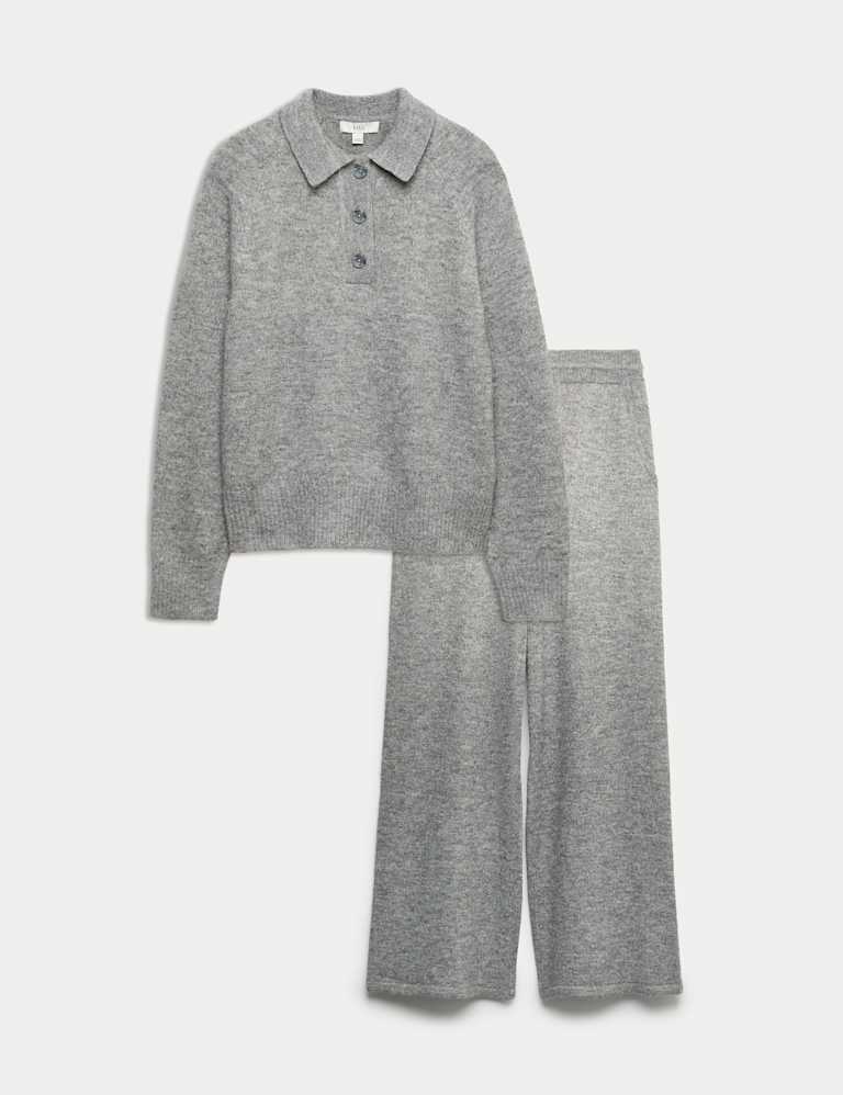 Collared Jumper & Wide Leg Trousers Set 2 of 6