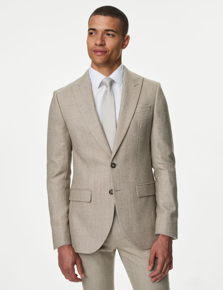 Slim Fit Wool Blend Herringbone Suit 2 of 5