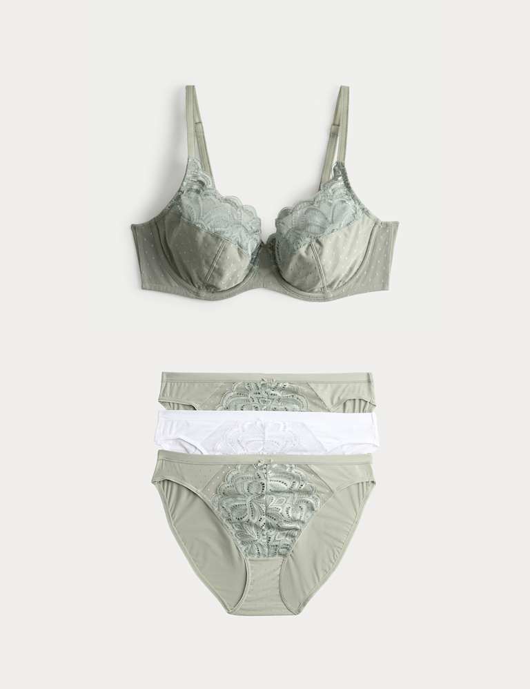 Amelia Lace Wired Full Cup Bra Set A-E 2 of 6