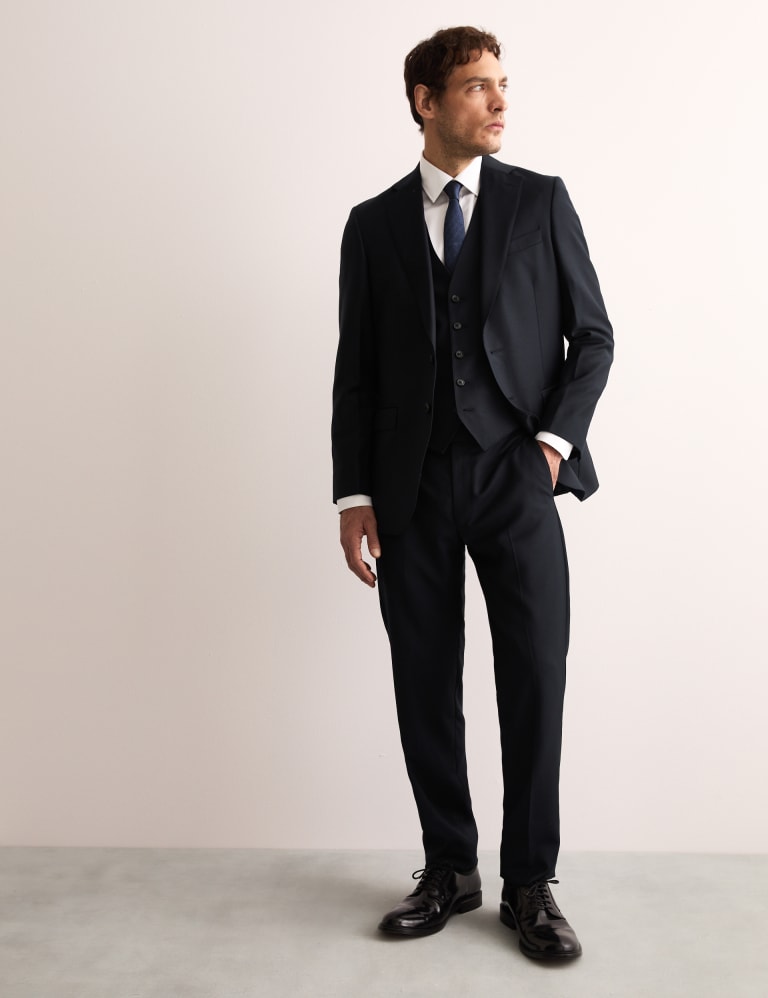3 Piece Tailored Fit Pure Wool Suit 1 of 6