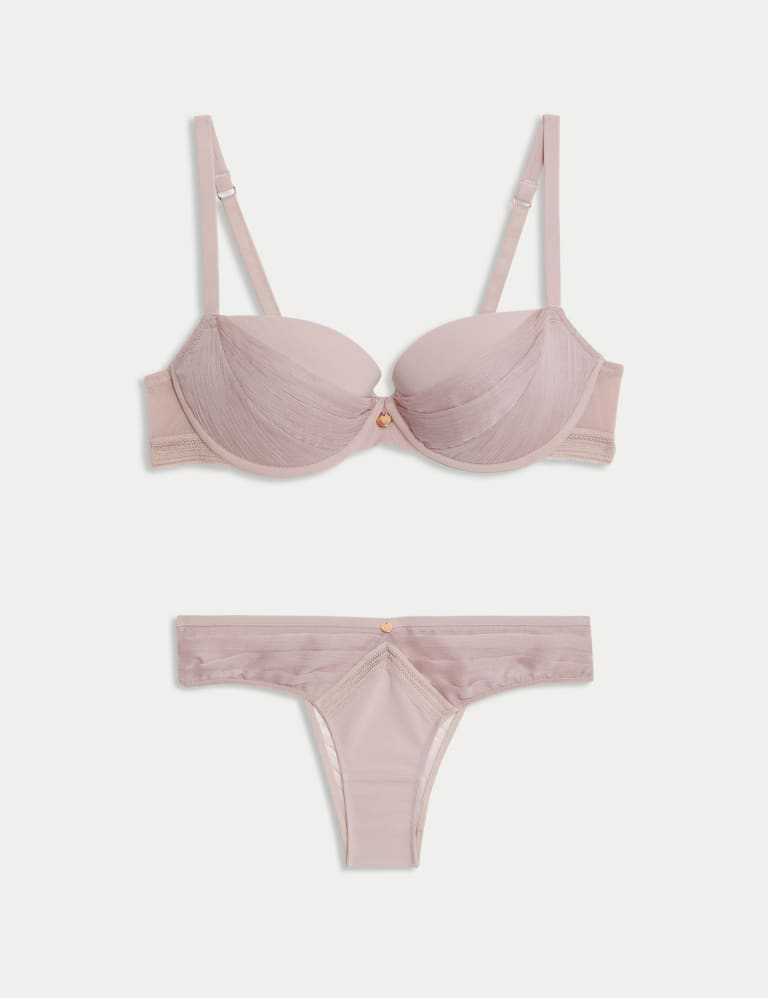 Lotus Chiffon Wired Push-Up Balcony Bra Set A-E 2 of 6