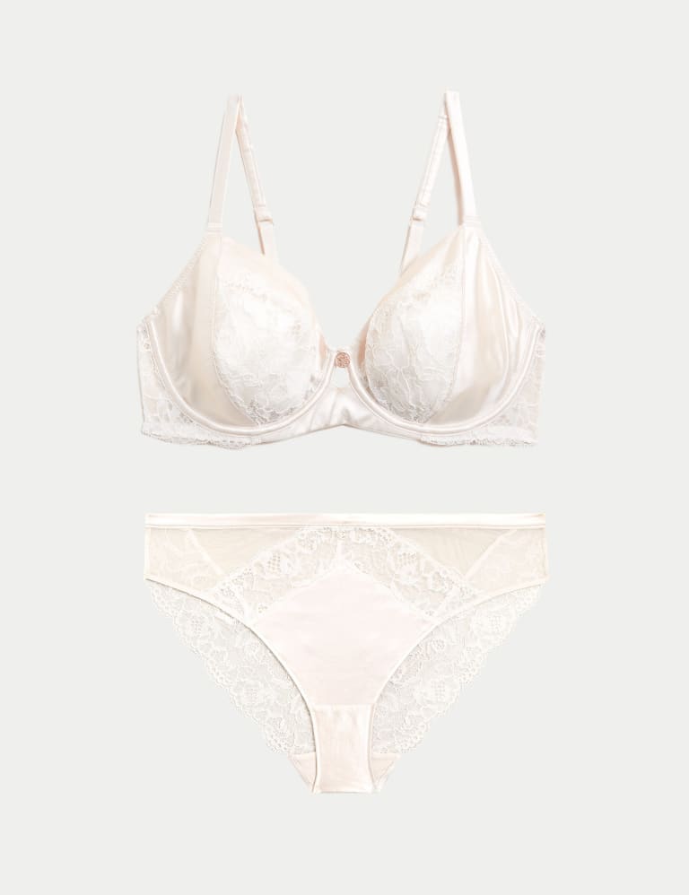 Silk Blend Wired Balcony Bra Set A-E 2 of 6