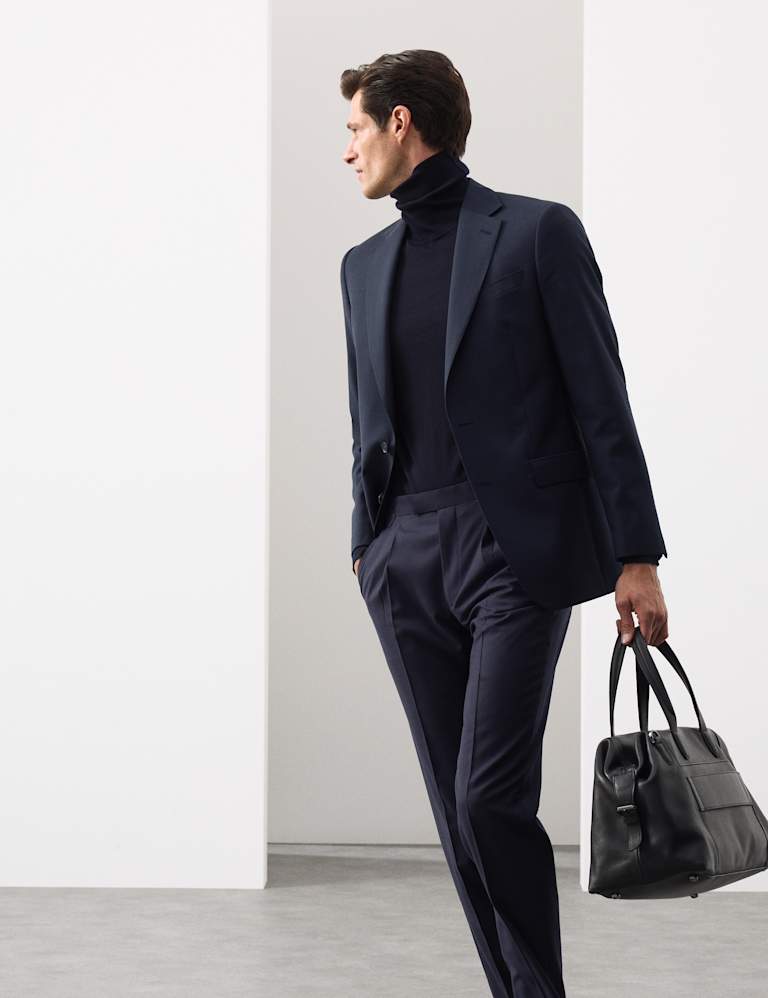 Tailored Fit Pure Wool Check Suit 2 of 5
