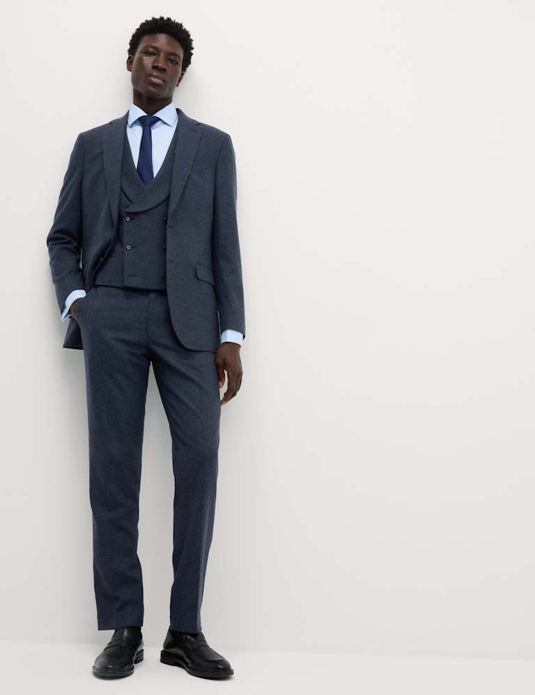 3 Piece Tailored Fit Wool Rich Tweed Suit 2 of 6