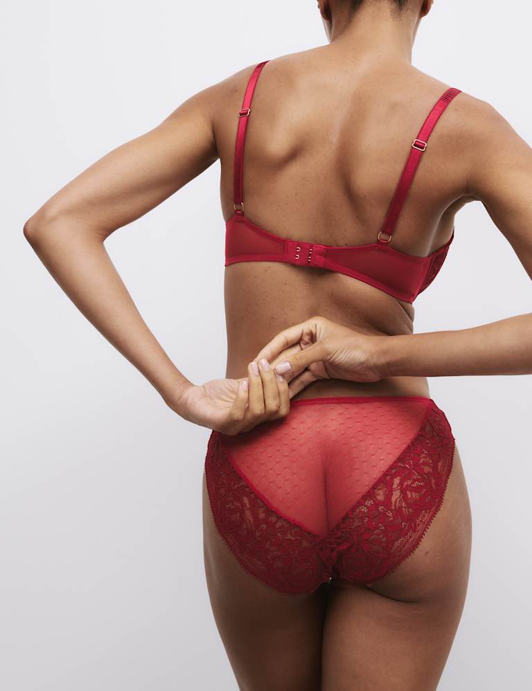 Silk & Lace Wired Full Cup Bra Set A-E 5 of 5