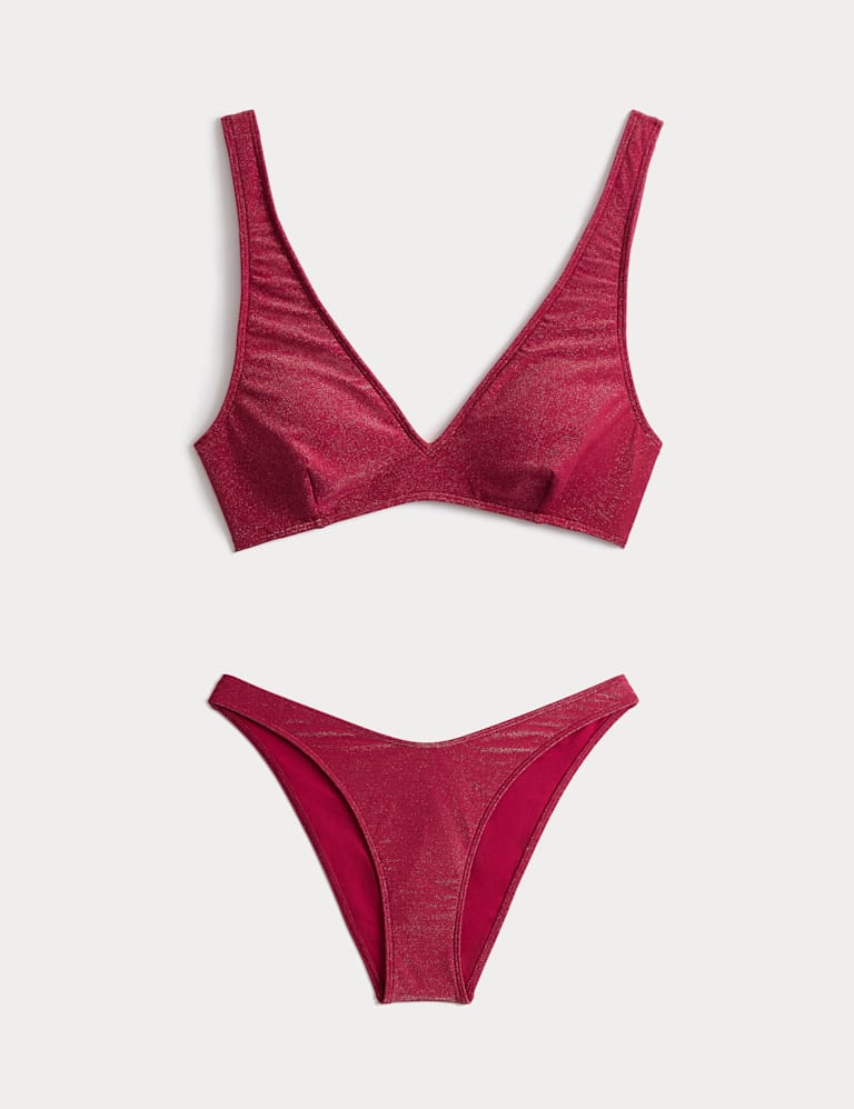 Glitter V-Neck Bikini Set 2 of 6