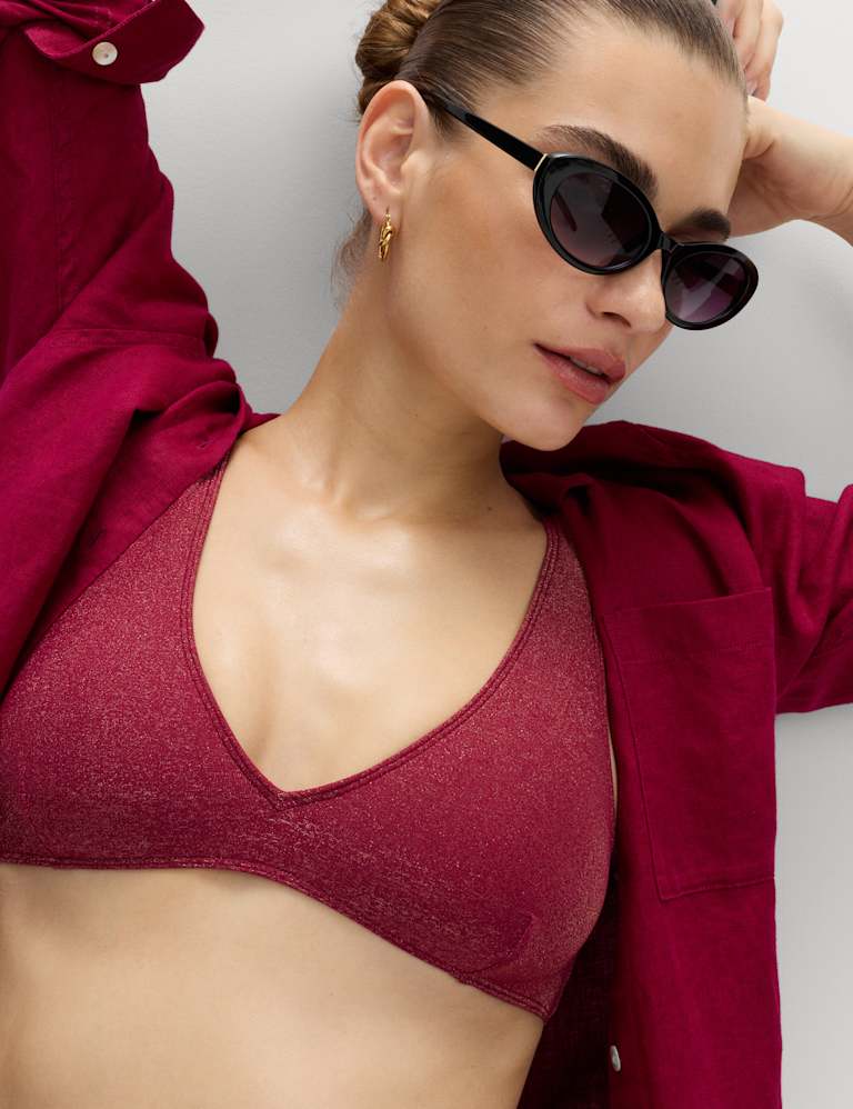 Glitter V-Neck Bikini Set 3 of 6