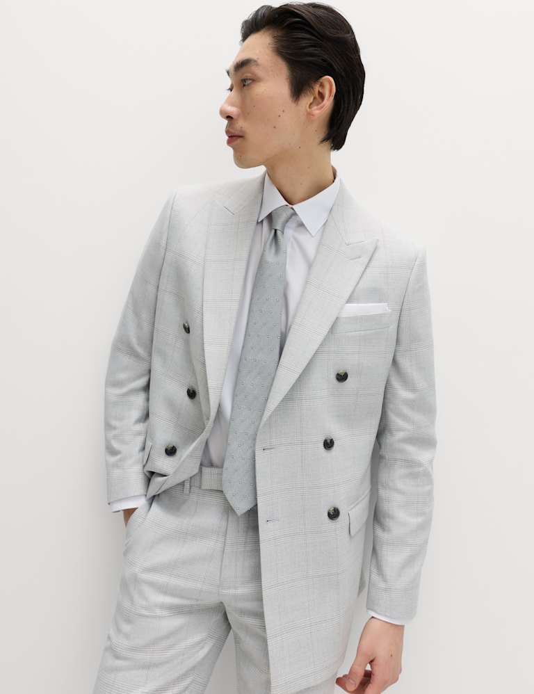2 Piece Slim Fit Check Double Breasted Suit 1 of 6