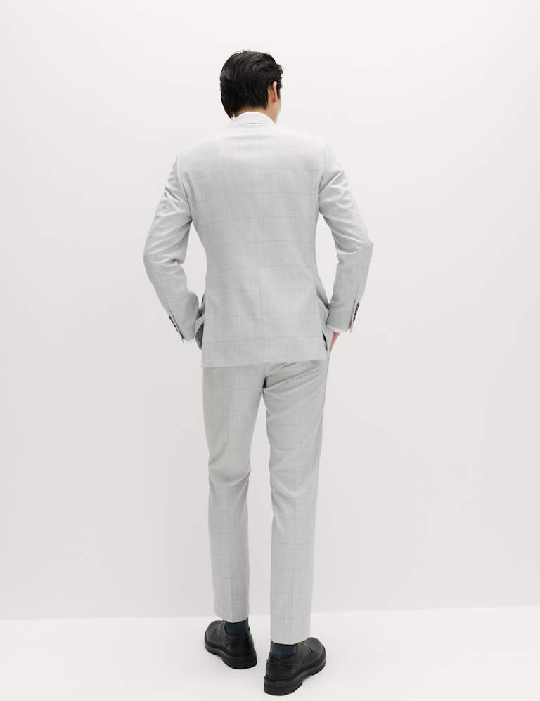 2 Piece Slim Fit Check Double Breasted Suit 3 of 6