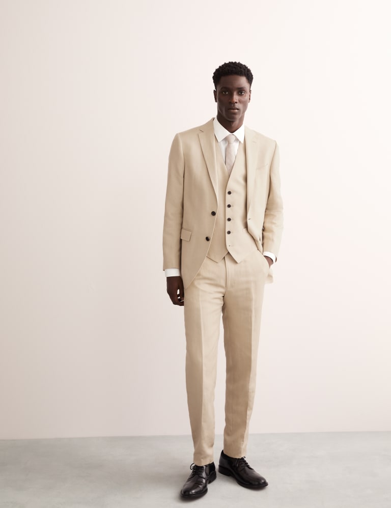 Tailored Fit Silk Linen Blend Suit