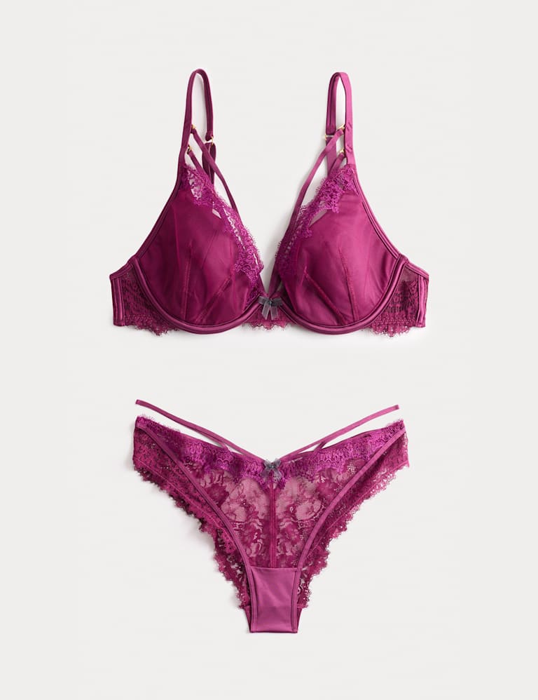 Magda Embroidery Wired Plunge Bra Set A-E 2 of 6