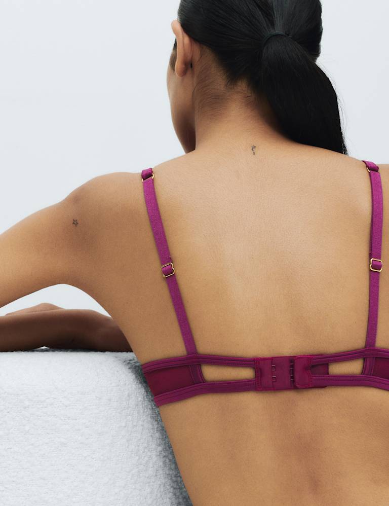 Magda Embroidery Wired Plunge Bra Set A-E 4 of 6