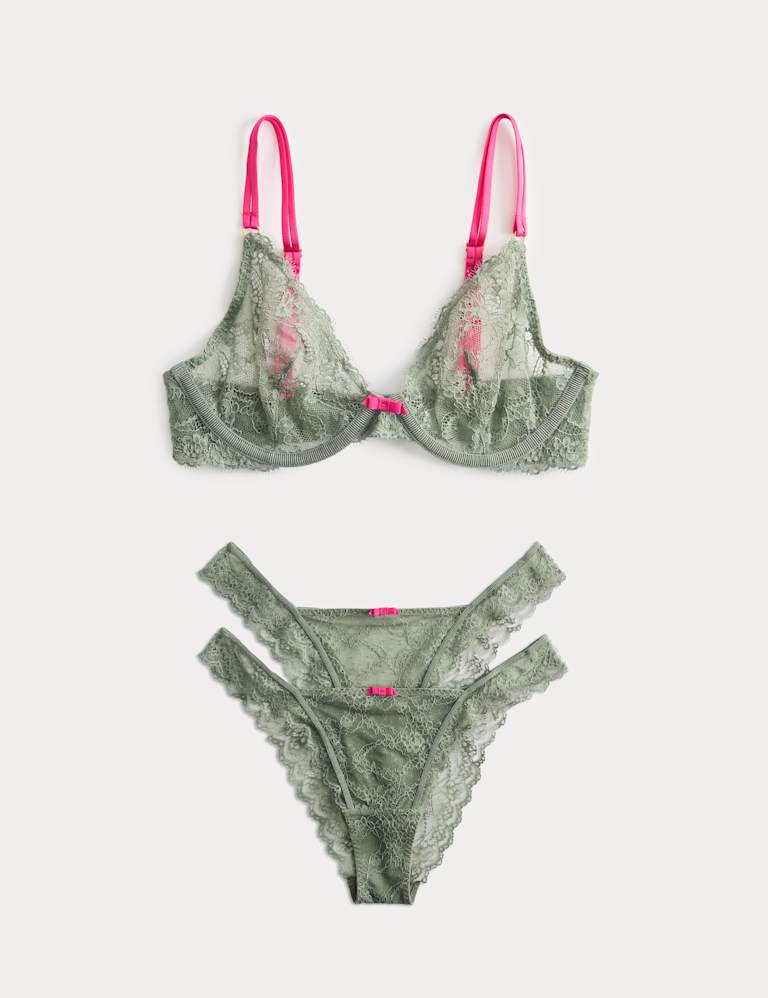 Ida Lace Wired Plunge Bra Set A-E 2 of 6