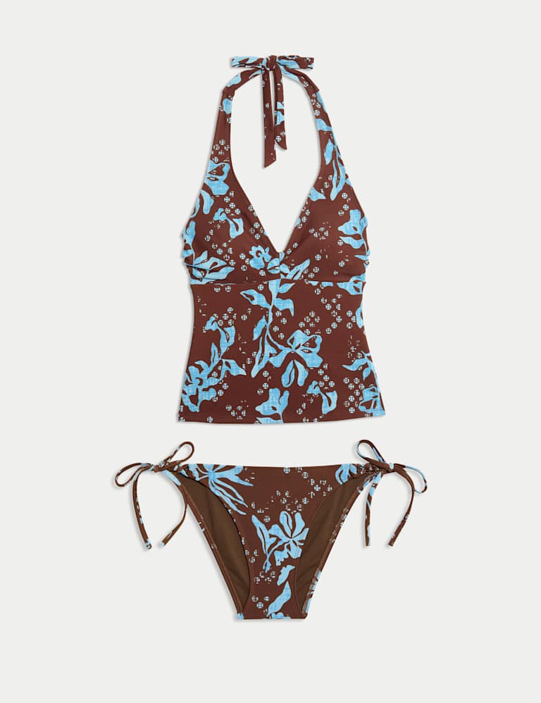 Printed Padded Halterneck Tankini Set 2 of 6