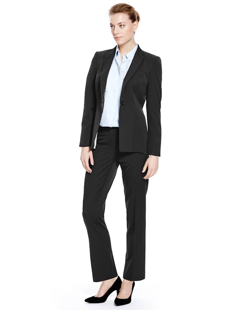 Peak Lapel 1 Button Staggered Seam Suit 1 of 1