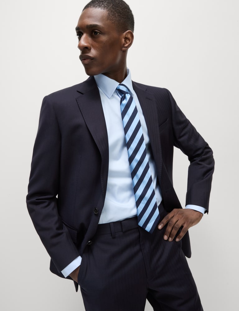 2 Piece Regular Fit Herringbone Pure Wool Suit 2 of 6