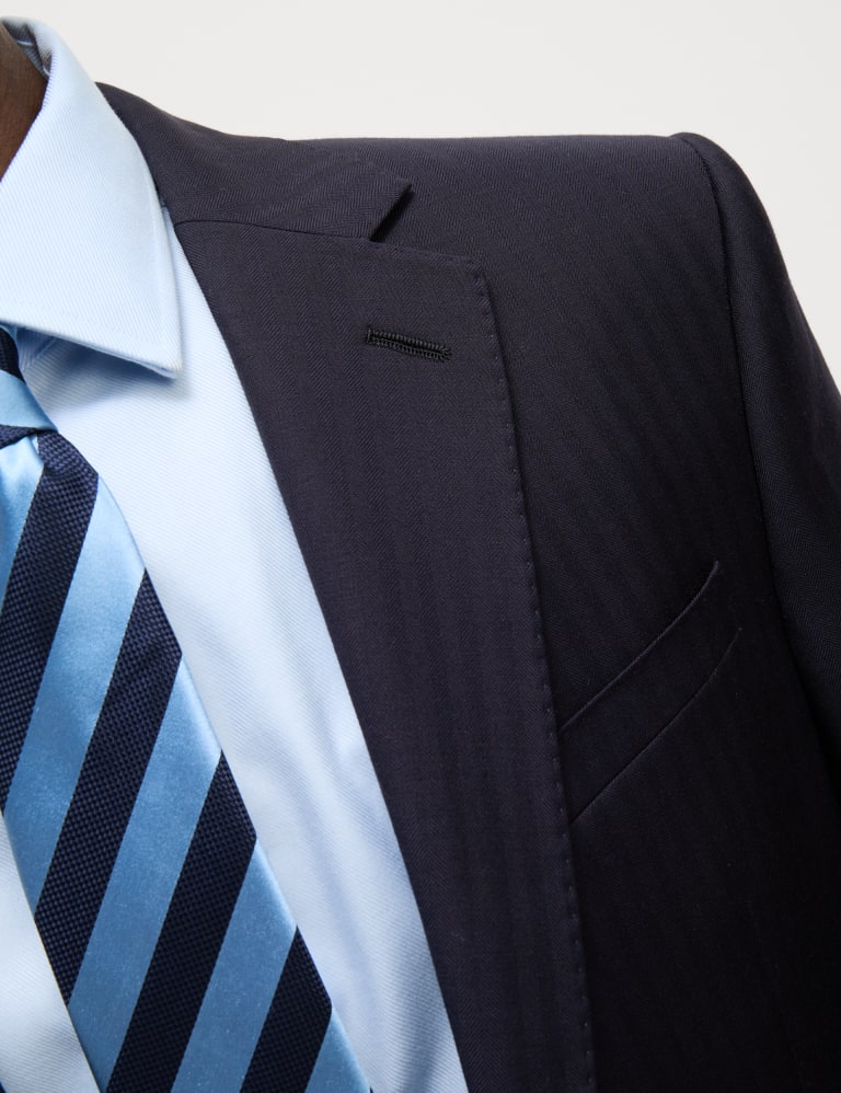 2 Piece Regular Fit Herringbone Pure Wool Suit 6 of 6