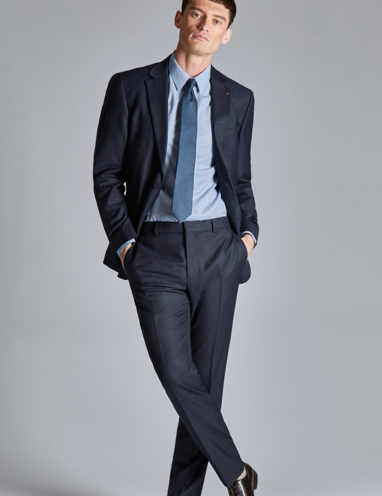 Regular Fit Wool Rich Check Suit 1 of 5