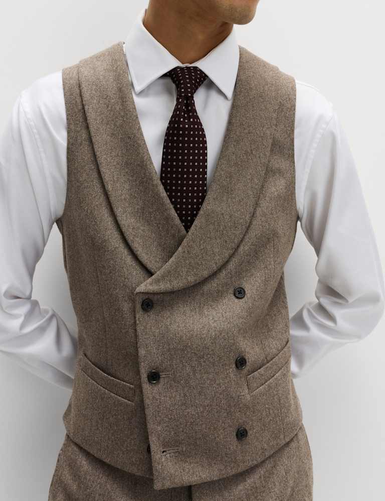 3 Piece Tailored Fit Italian Wool Rich Tweed Suit 3 of 6