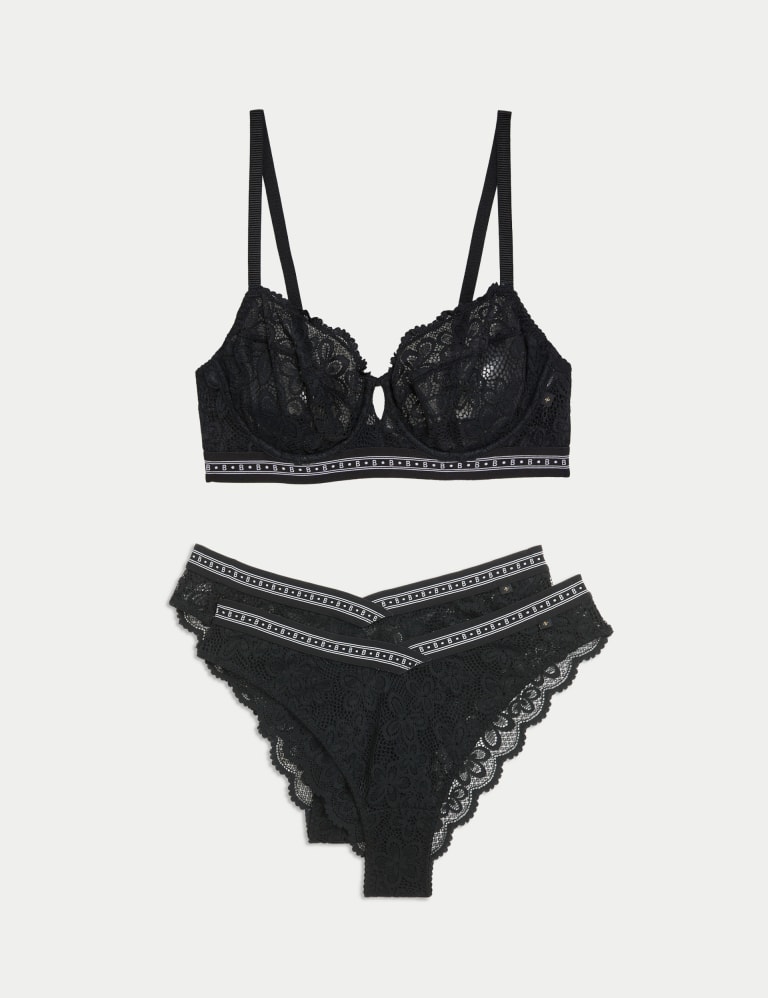Cleo Lace Wired Balcony Bra Set A-E 2 of 4