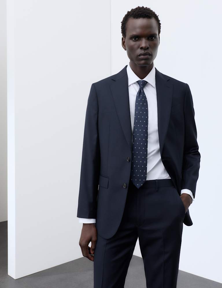 2 Piece Tailored Fit Pure Wool Suit 1 of 6