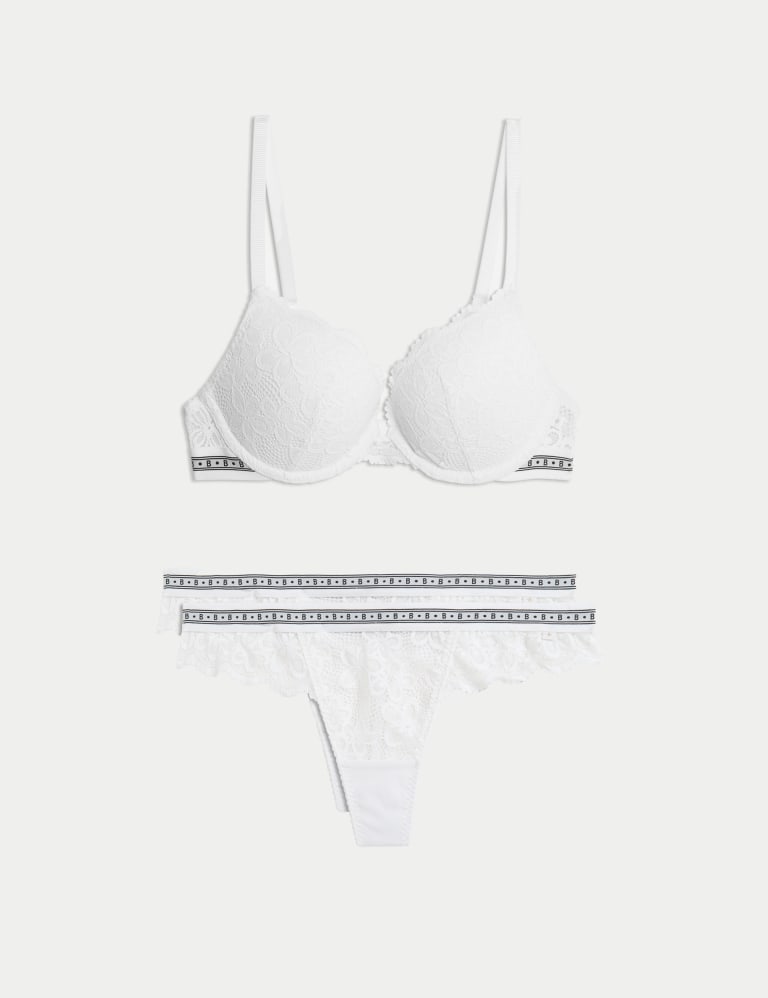 Cleo Lace Wired Push Up Plunge Bra Set A-E 2 of 6