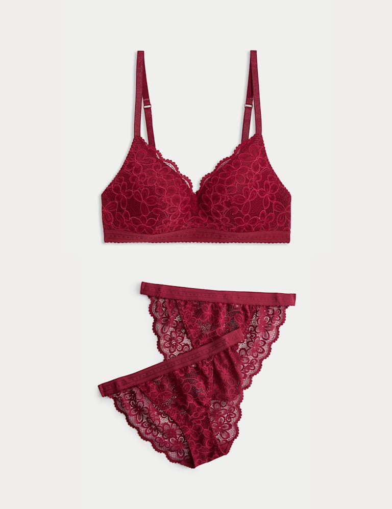 Cleo Lace Non Wired Plunge Bra Set A-E 2 of 6