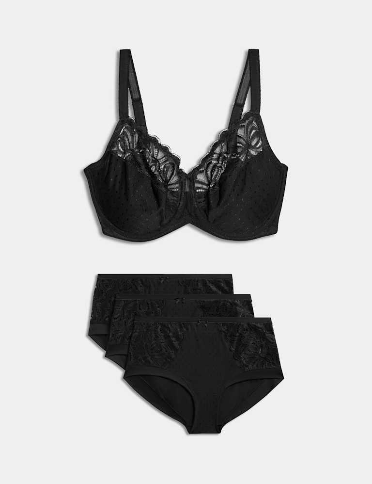 Lace Wired Minimiser Bra Set C-H 2 of 6