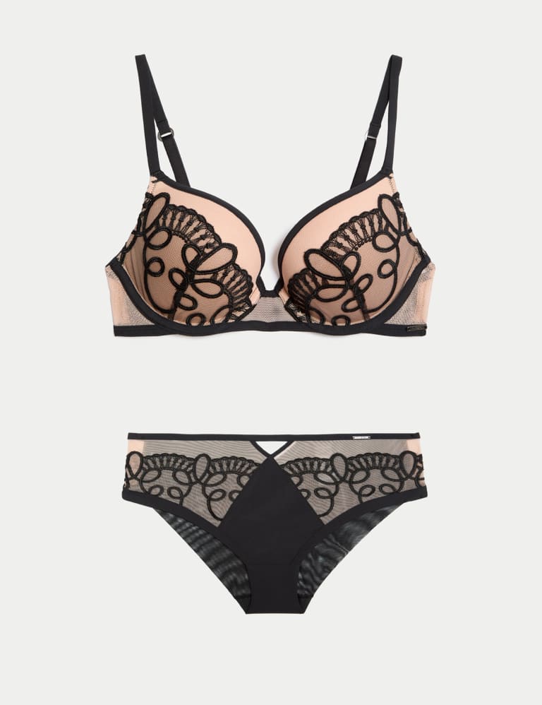 Bordeaux Wired Push Up Plunge Bra Set A-E 2 of 6